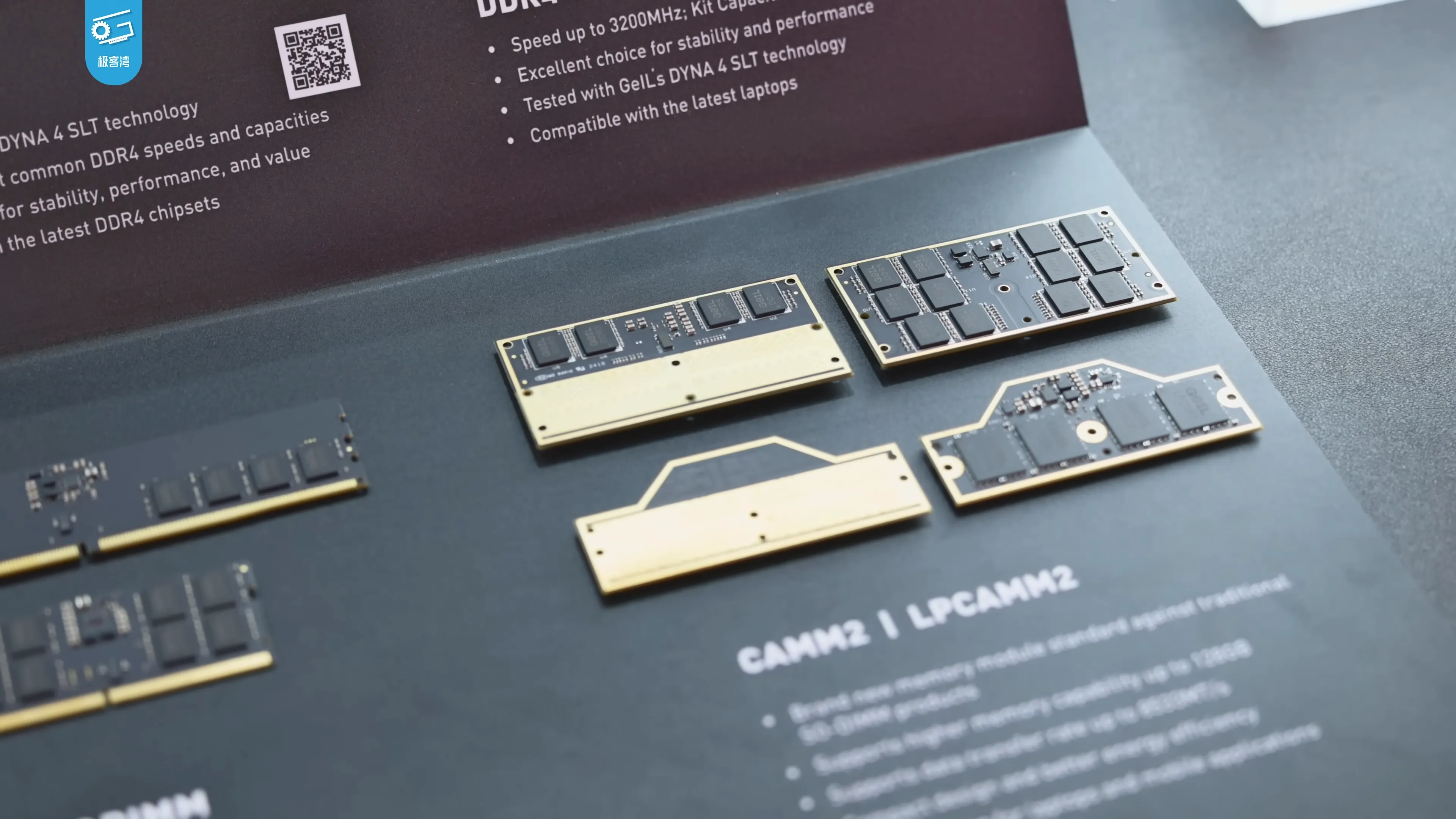Hai module bộ nhớ RAM CAMM2 và LPCAMM2 đặt cạnh nhau, minh họa kiểu dáng mới của DDR6.
