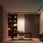 Hệ thống đèn ray Philips Hue Perifo giúp cân bằng ánh sáng trong không gian làm việc.