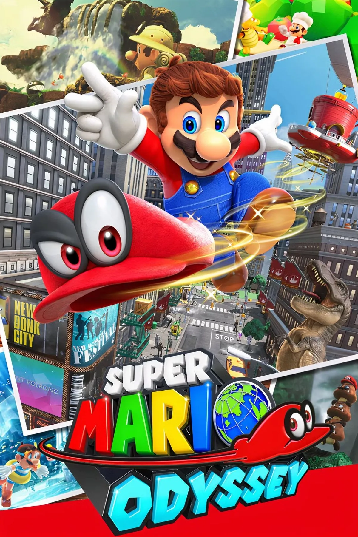 Hình ảnh bìa của tựa game phiêu lưu Super Mario Odyssey trên Nintendo Switch.