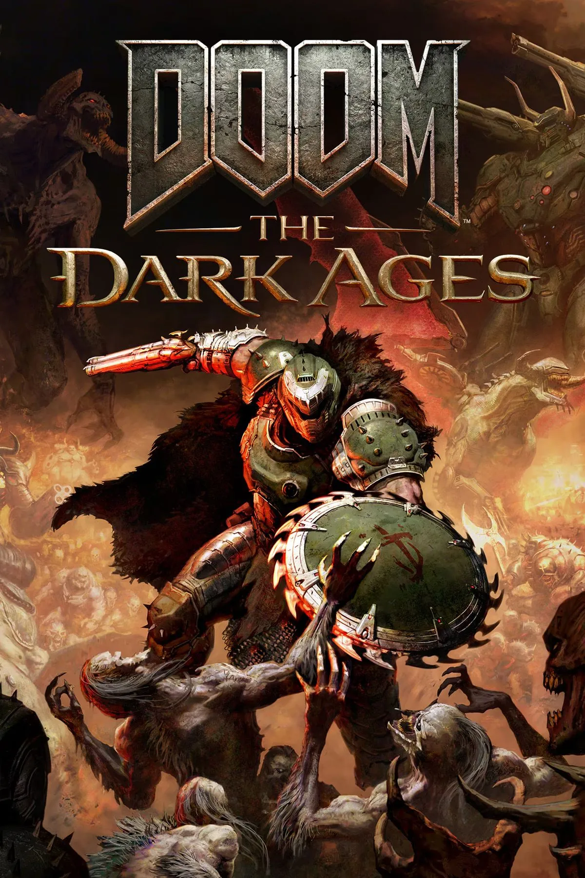 Hình ảnh bìa Doom: The Dark Ages, với Slayer trong trang phục hiệp sĩ trung cổ đặc trưng của phiên bản mới, đại diện cho những thay đổi trong cơ chế di chuyển và chiến đấu.