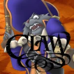 Hình ảnh bìa game Captain Claw huyền thoại với thuyền trưởng mèo cầm kiếm