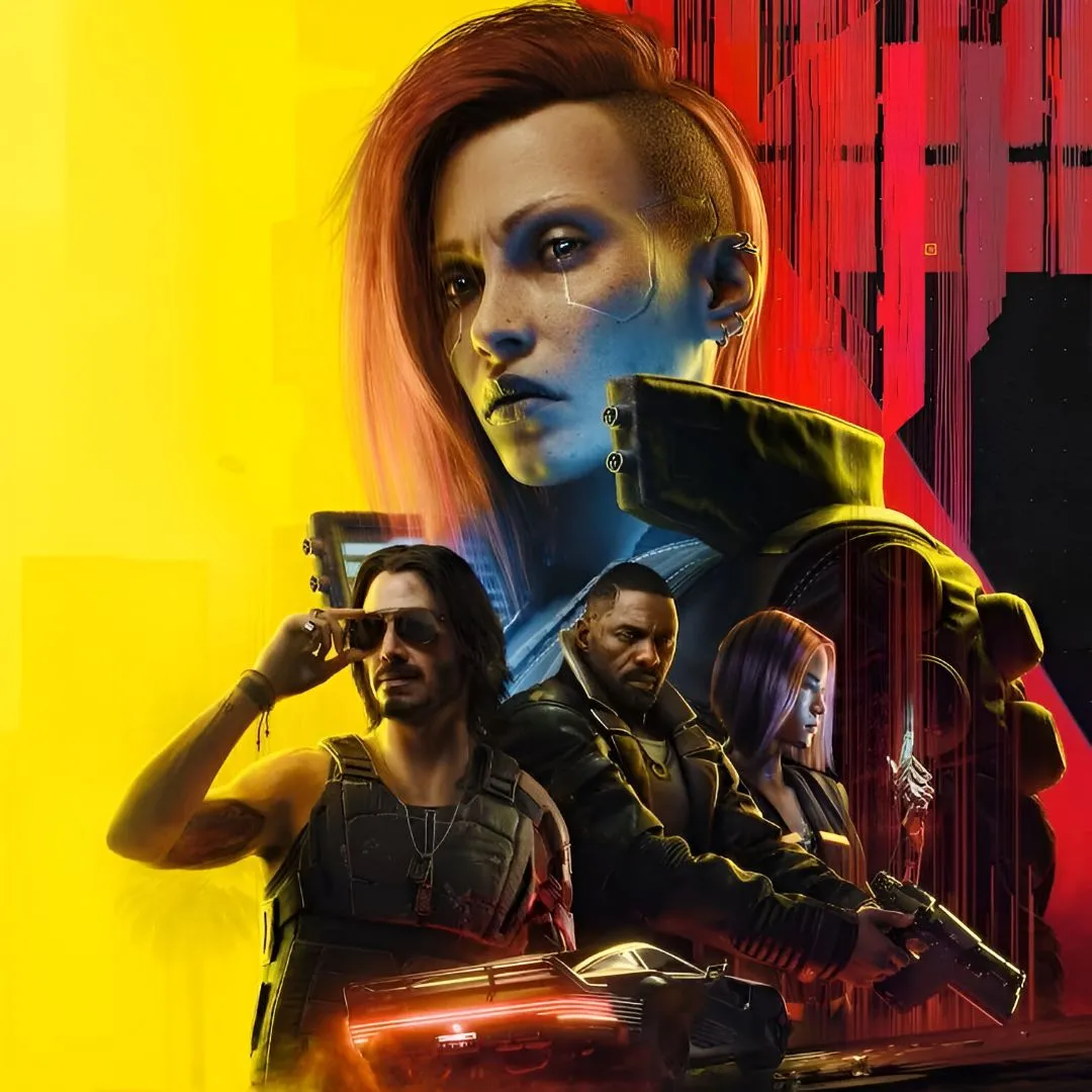 Hình ảnh hộp game Cyberpunk 2077 Ultimate Edition với Johnny Silverhand và V