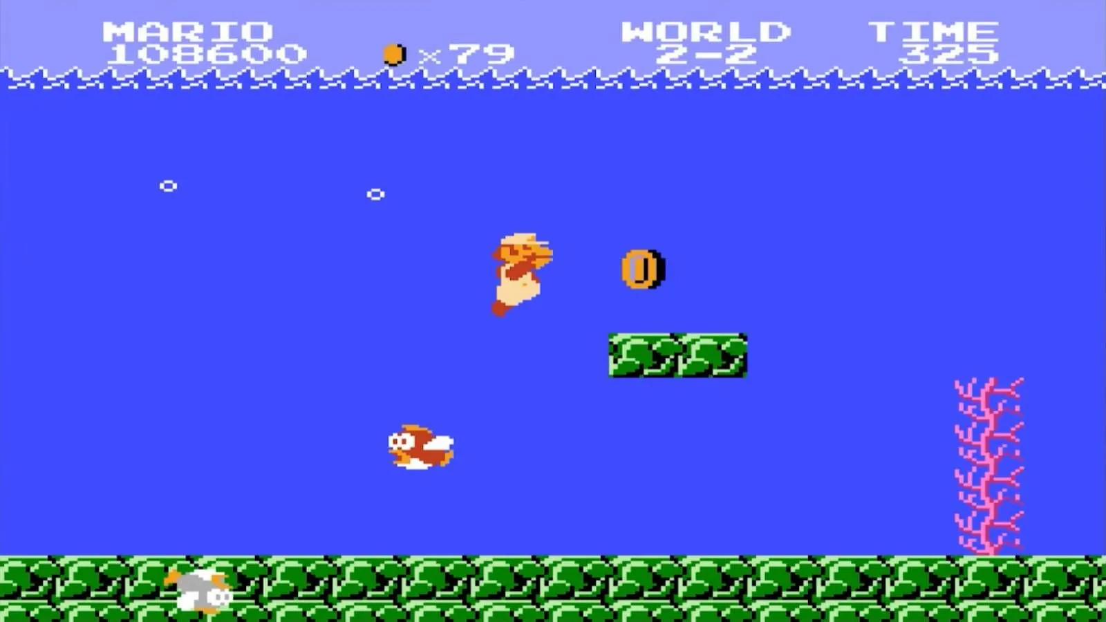 Hình ảnh lối chơi kinh điển của Super Mario Bros. trên hệ máy NES