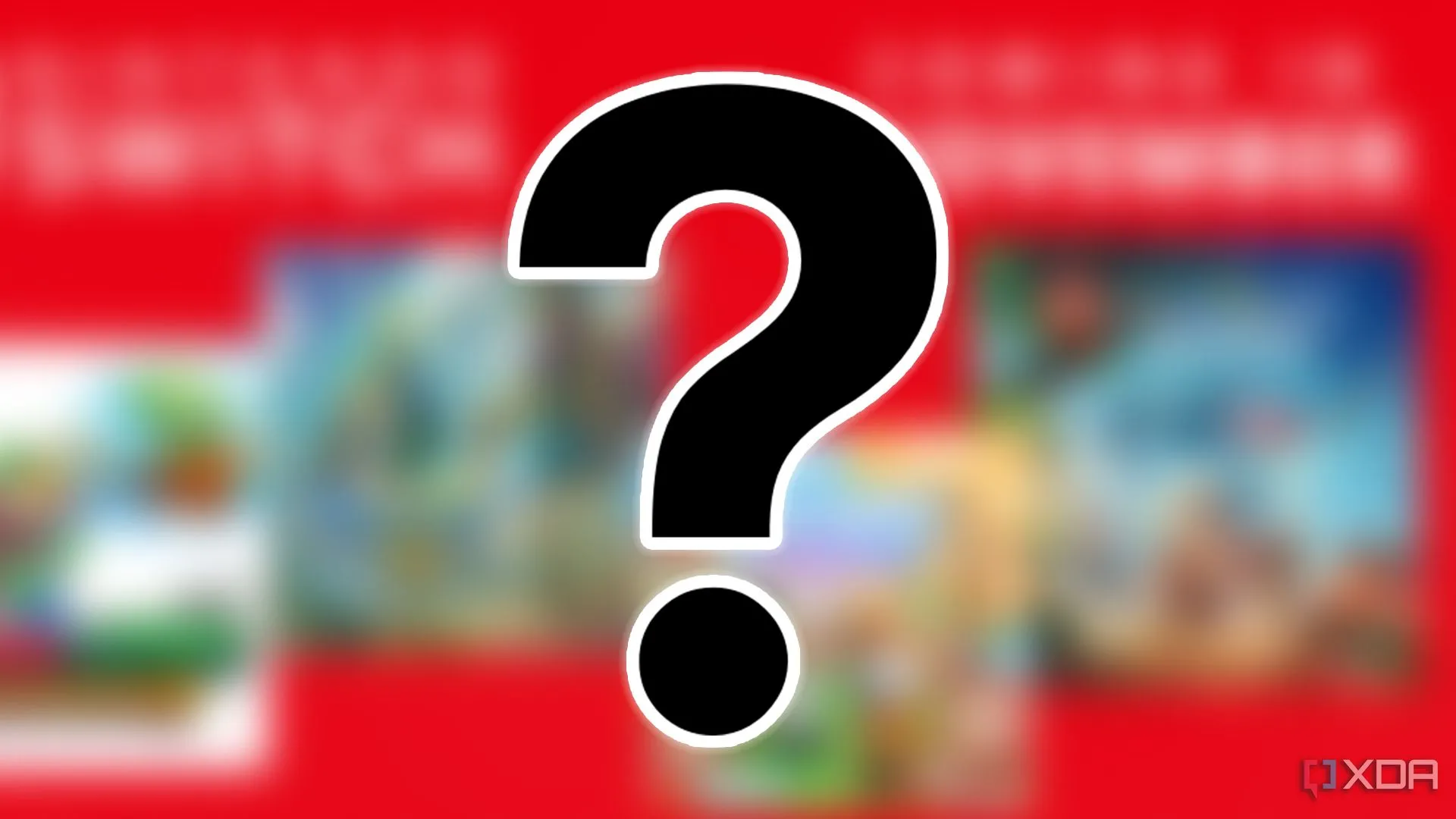 Hình ảnh minh họa các tựa game Nintendo Switch 1 được đánh dấu hỏi, thể hiện sự chờ đợi về danh sách game nhận Free Updates