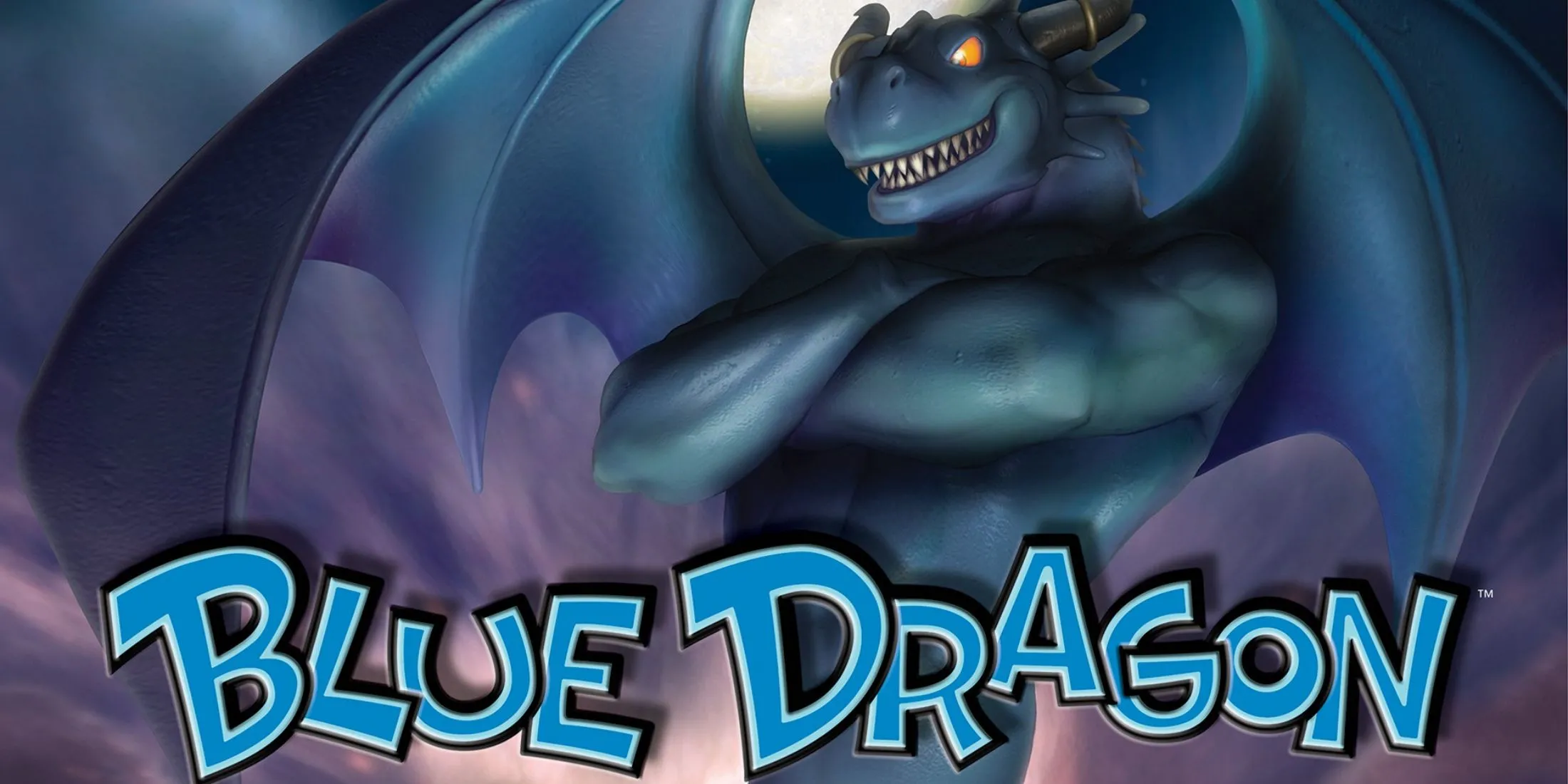 Hình ảnh nghệ thuật chính từ Blue Dragon hiển thị con rồng xanh cùng tên trong tư thế hành động