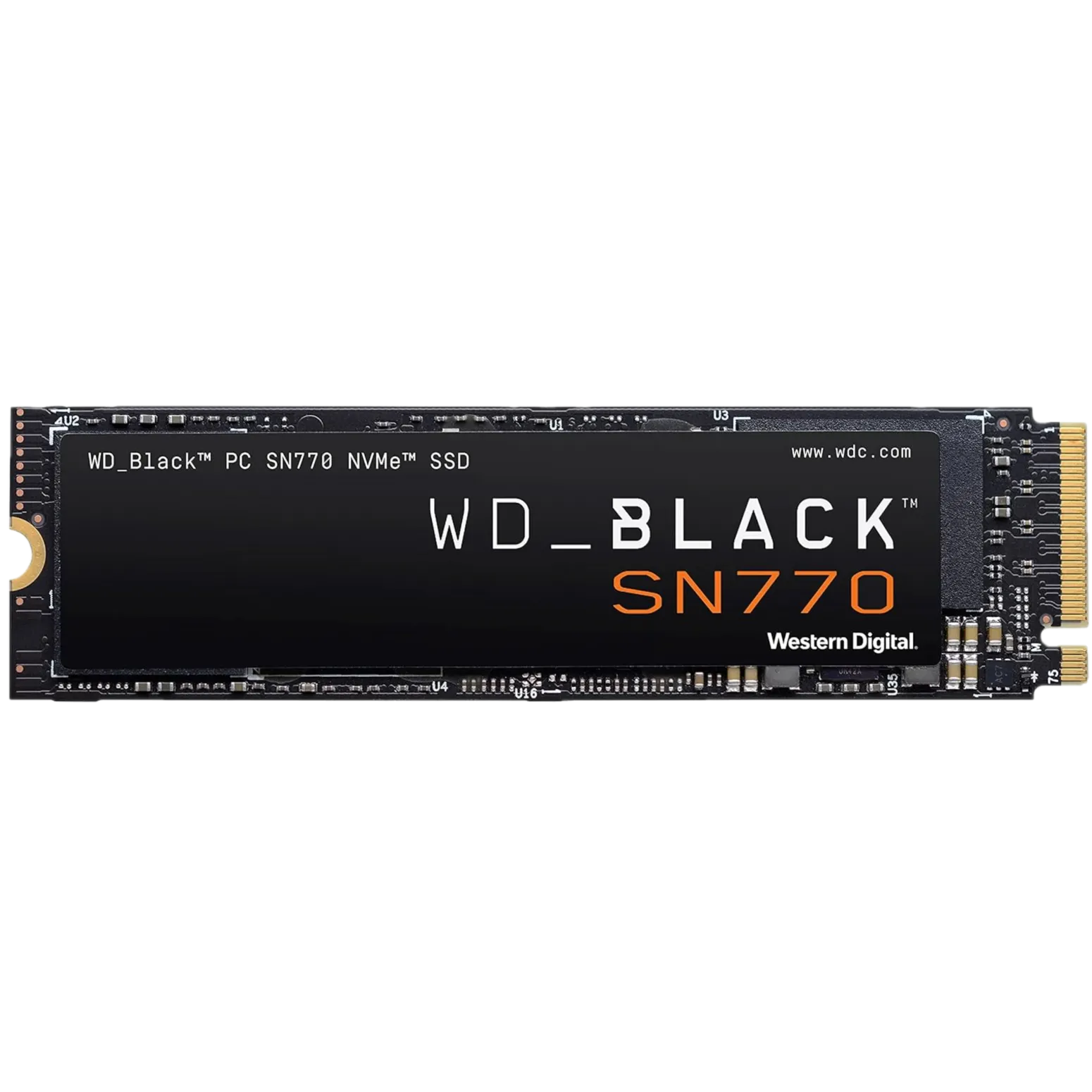 Hình ảnh ổ cứng SSD NVMe WD Black SN770 màu đen, minh họa cho vấn đề quá nhiệt của SSD PCIe 5.0.
