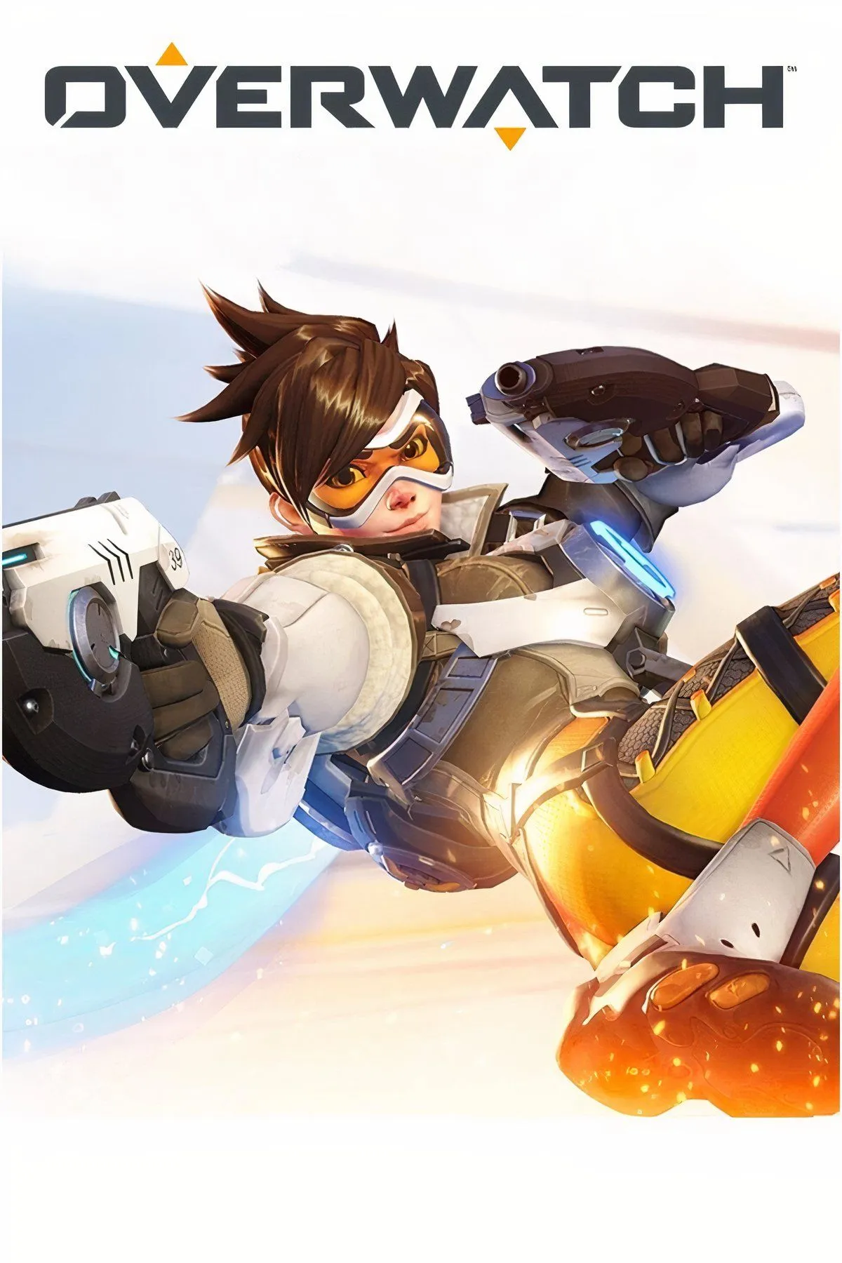 Hình ảnh tổng hợp các nhân vật của game Overwatch với logo game ở góc trên bên trái.