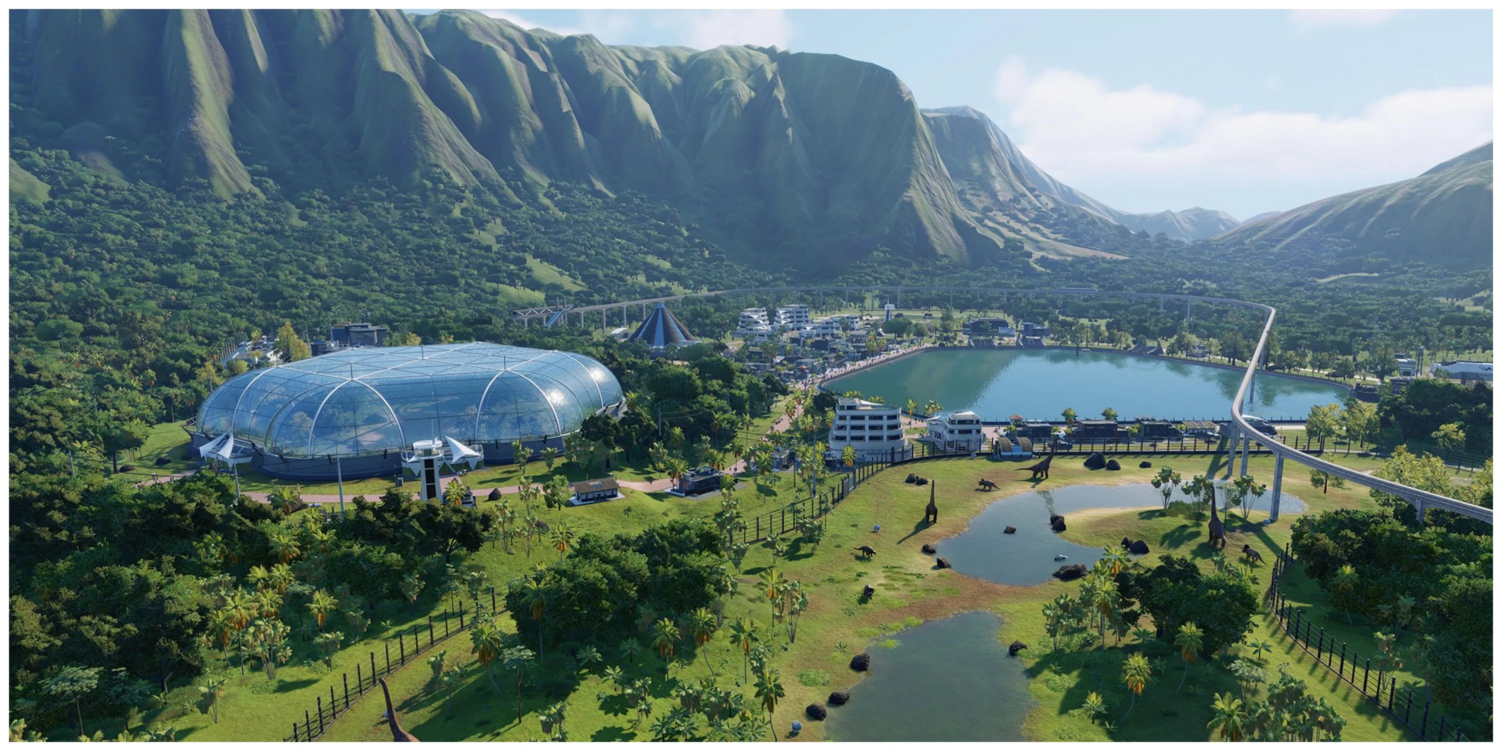 Khủng long T-Rex trong môi trường tự nhiên được tái hiện trong Jurassic World Evolution 2