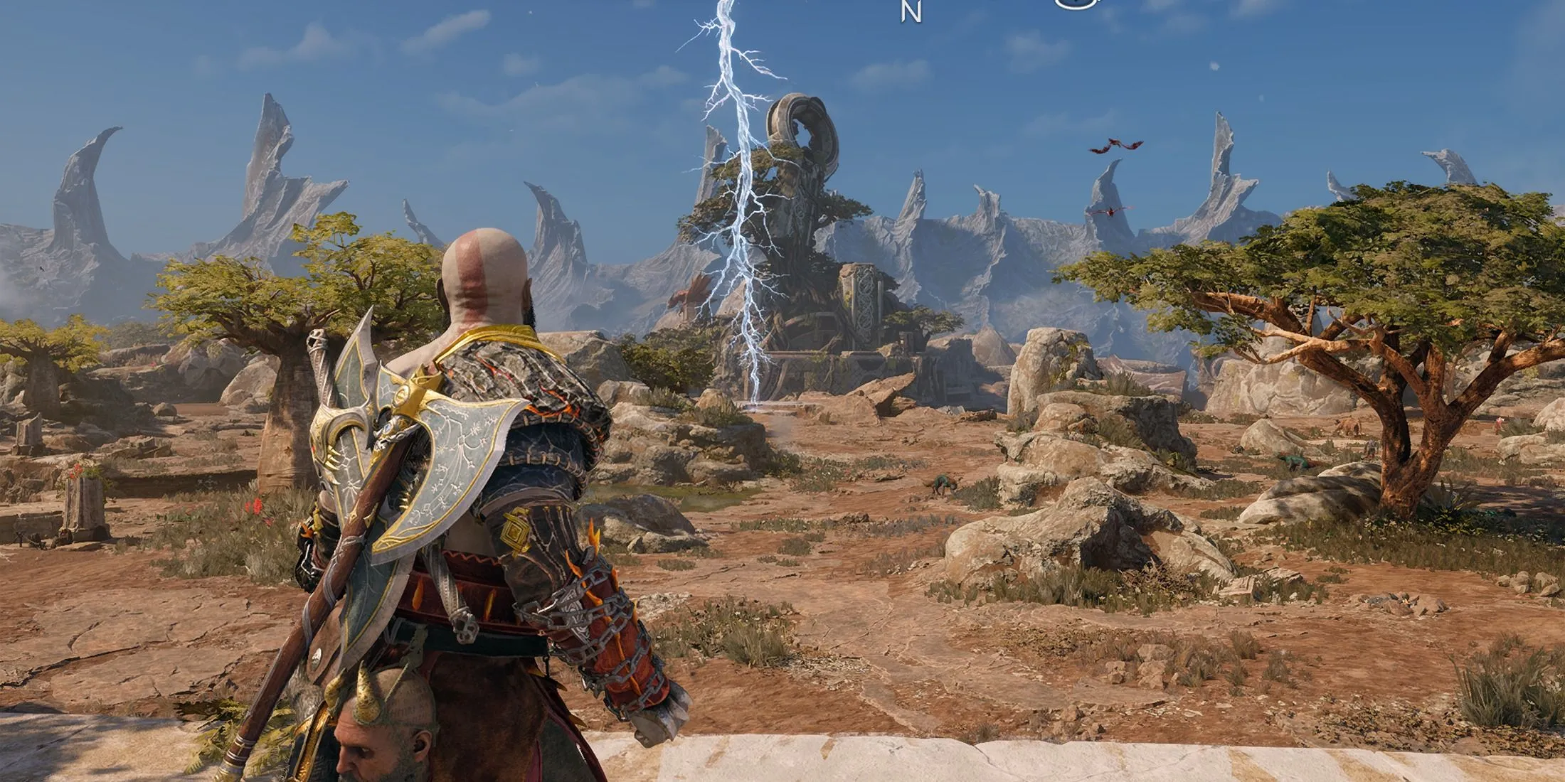 Kratos và Atreus trong bối cảnh hoành tráng của God of War Ragnarok, game độc quyền PlayStation