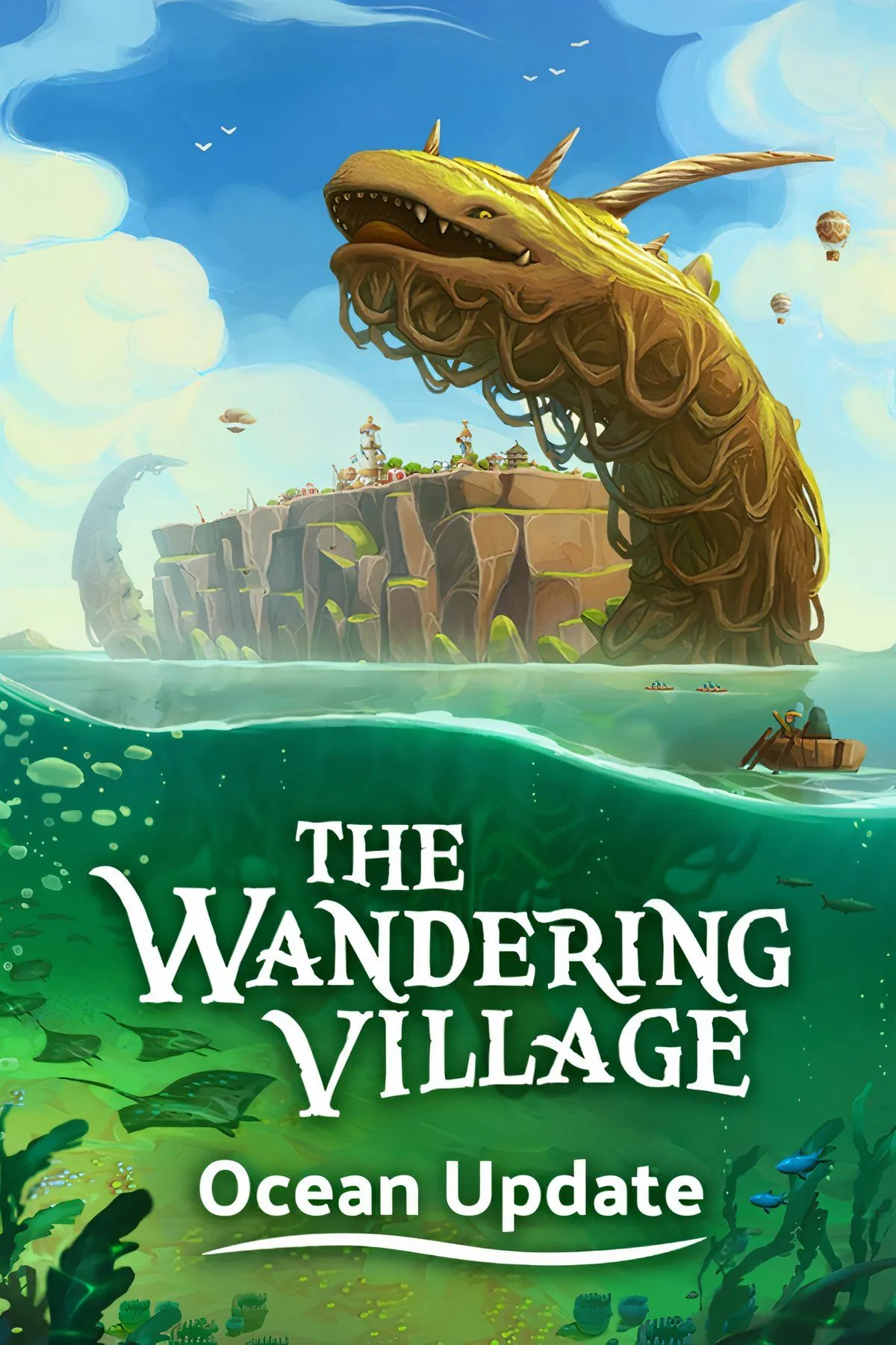 Làng mạc trên lưng sinh vật khổng lồ Onbu di chuyển qua các vùng đất trong The Wandering Village.