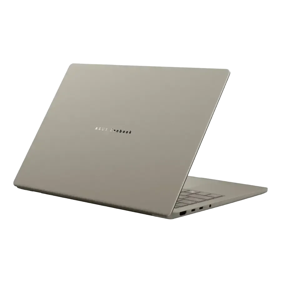 Laptop Asus Zenbook A14 màu be với màn hình OLED sắc nét và thiết kế mỏng nhẹ