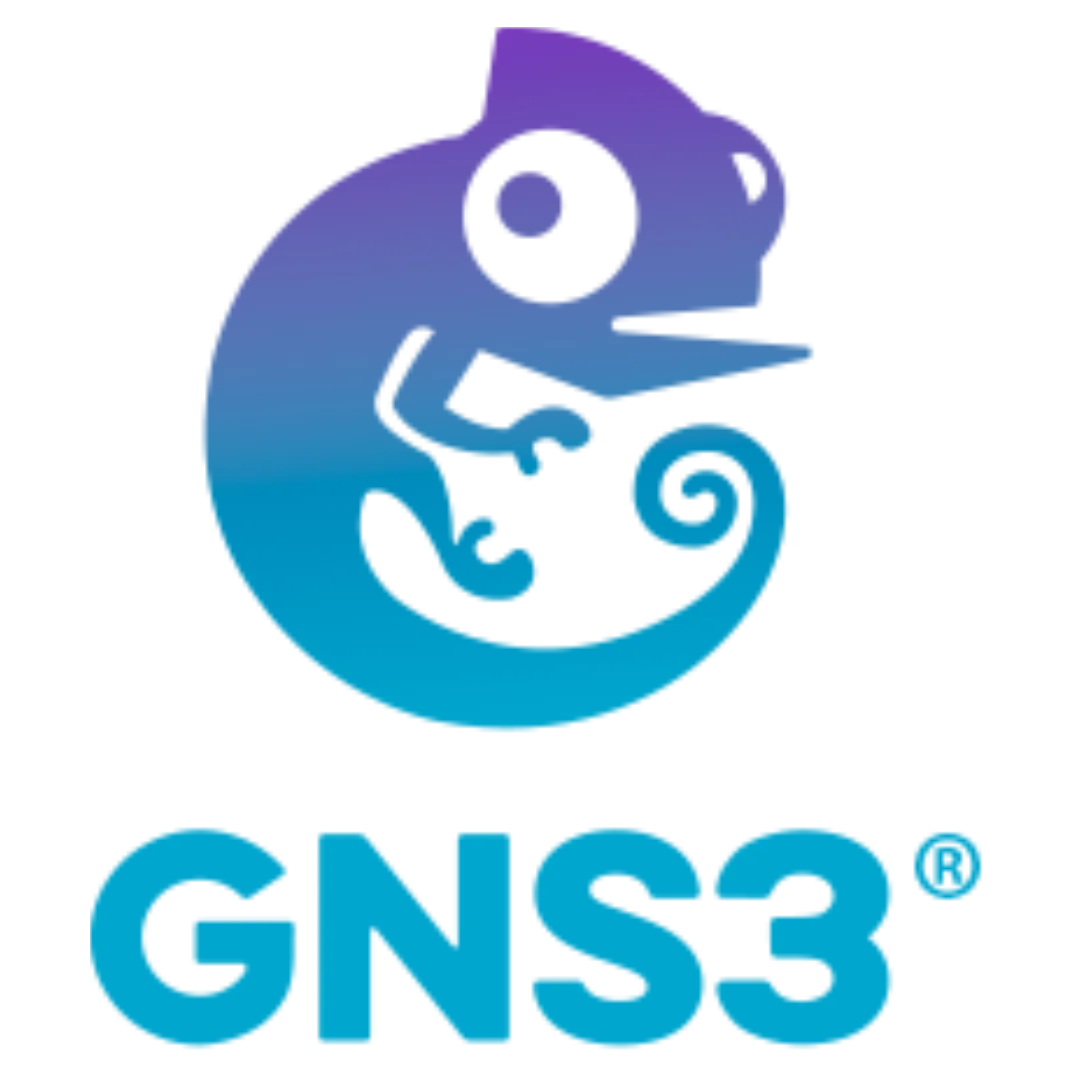 Logo chính thức của phần mềm GNS3, biểu tượng cho giải pháp mô phỏng mạng ảo hóa hàng đầu.