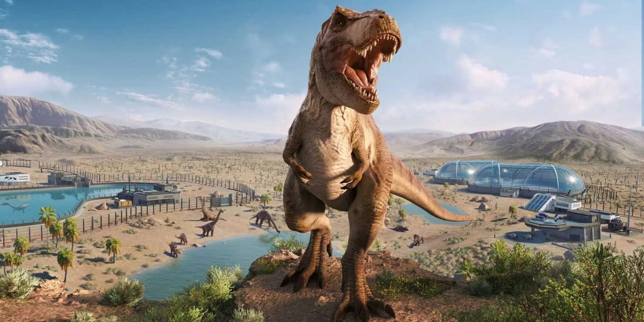 Logo chính thức của tựa game quản lý chiến lược Jurassic World Evolution 2