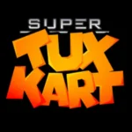 Logo game đua xe SuperTuxKart hình chim cánh cụt Tux vui nhộn
