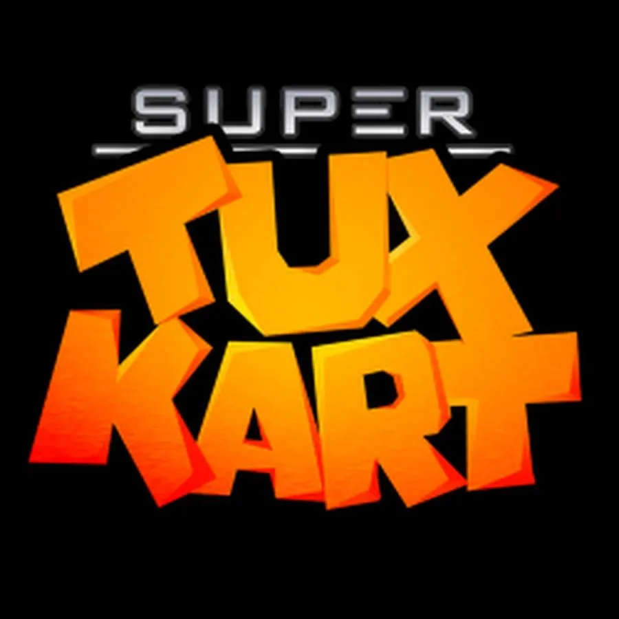 Logo game đua xe SuperTuxKart hình chim cánh cụt Tux vui nhộn