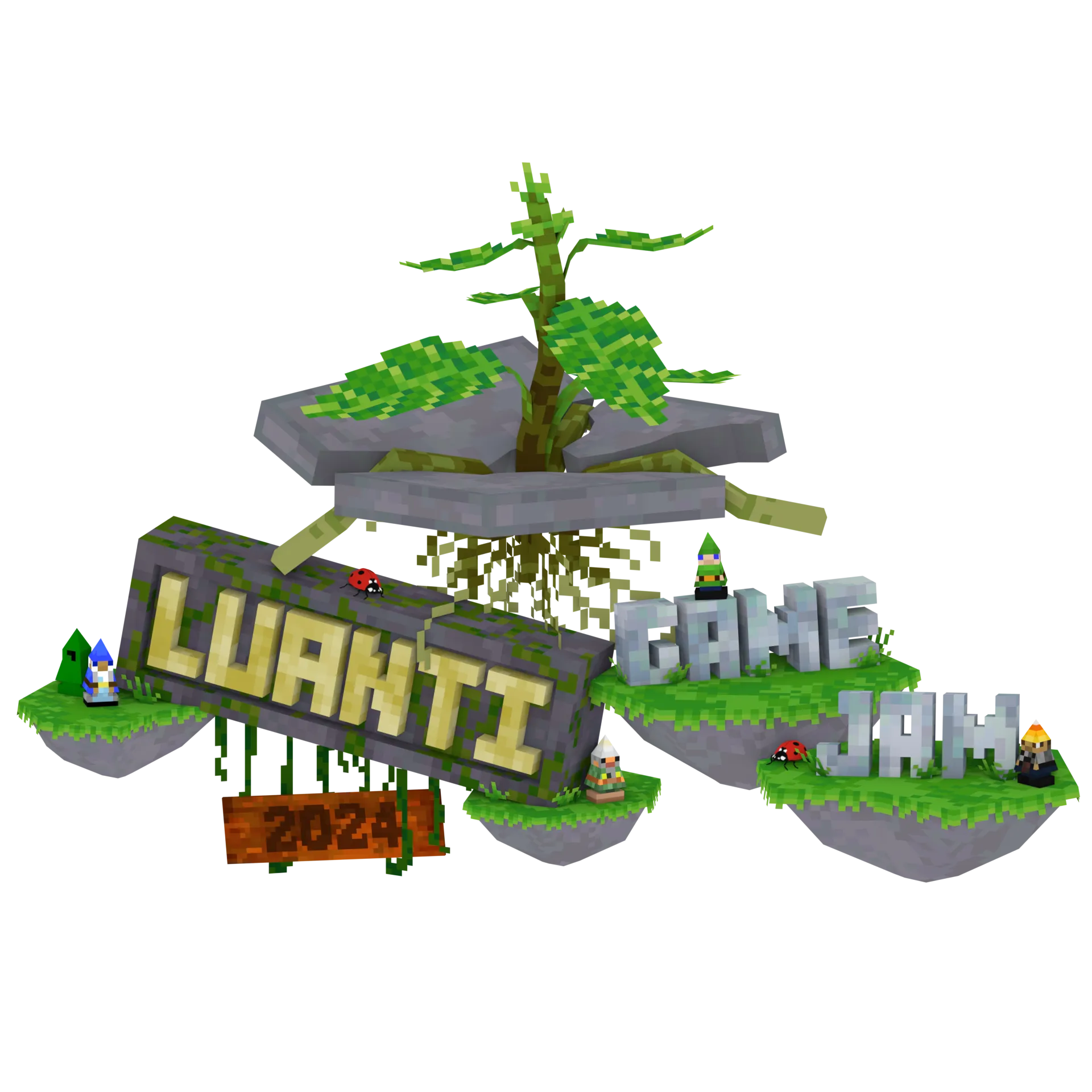 Logo game sandbox Luanti (trước đây là Minetest) với hình khối vuông và màu sắc tươi sáng
