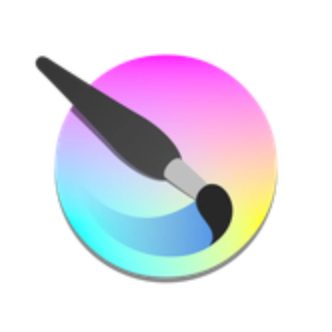 Logo Krita với cọ vẽ trên bảng màu, biểu tượng của phần mềm vẽ kỹ thuật số chuyên nghiệp