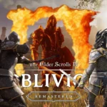 Logo Oblivion Remastered với các nhân vật đặc trưng phía trước, thể hiện trải nghiệm game nhập vai