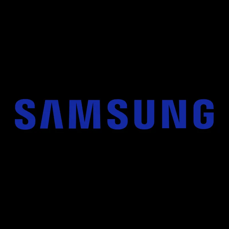 Logo Samsung màu xanh, biểu tượng của thương hiệu điện tử hàng đầu.