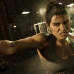 Lucia tập đấm bốc trong phòng gym, thể hiện cơ chế tập luyện trong GTA VI