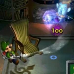 Luigi đang khám phá biệt thự ma quái trong game Luigi's Mansion trên Raspberry Pi