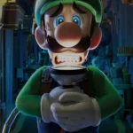 Luigi đang sử dụng máy hút Poltergust để bắt ma trong game Luigi's Mansion 3 trên Nintendo Switch.