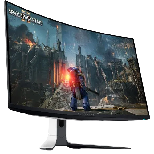 Màn hình gaming Alienware AW3225QF QD-OLED với thiết kế cong 32 inch sang trọng.