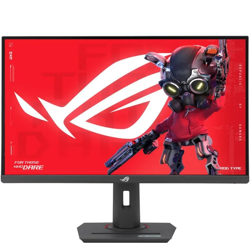Màn hình gaming Asus ROG Strix XG27ACS có chân đế và logo ROG nổi bật