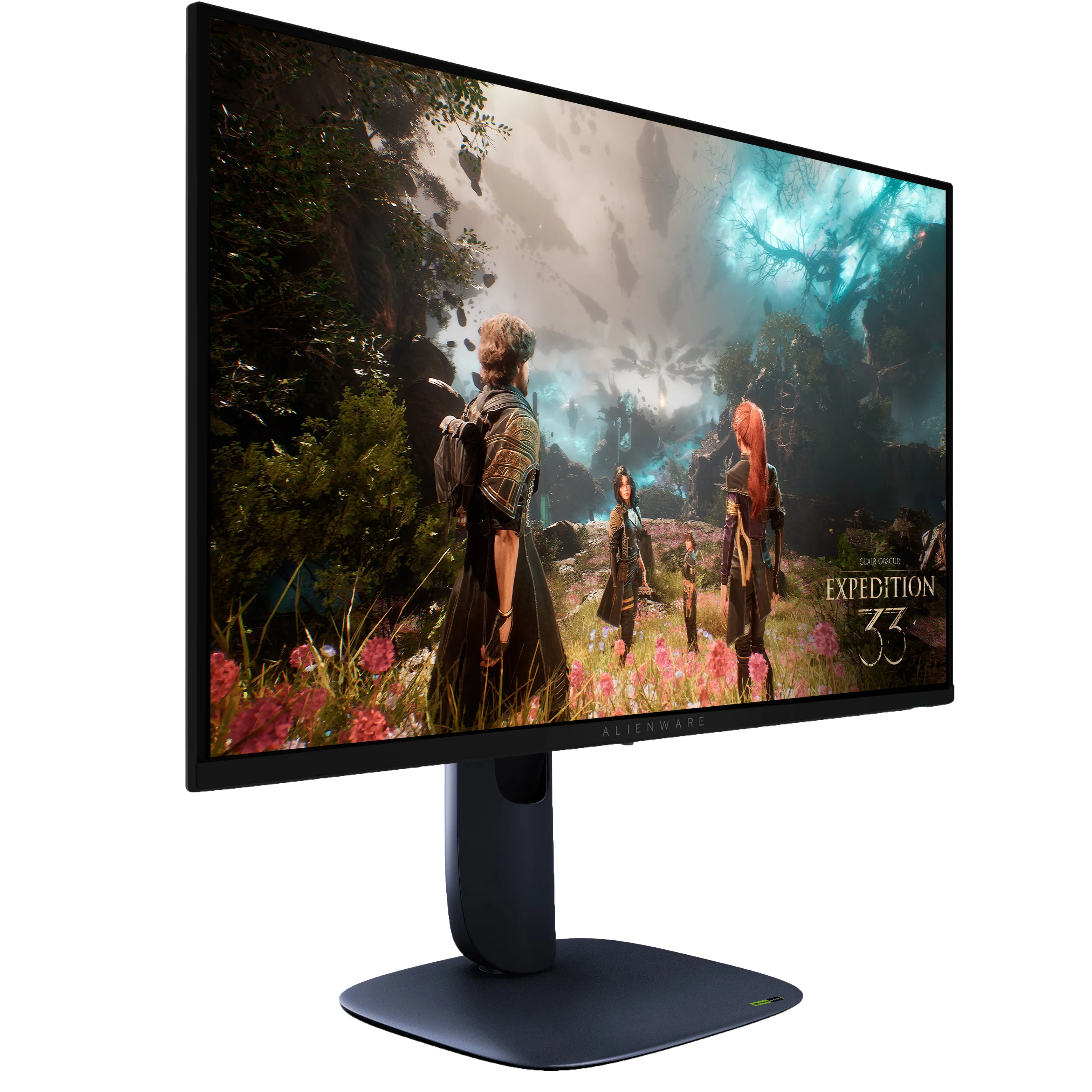 Màn hình gaming OLED Alienware AW2725Q màu đen với thiết kế sang trọng, hỗ trợ tính năng làm mới pixel tự động.