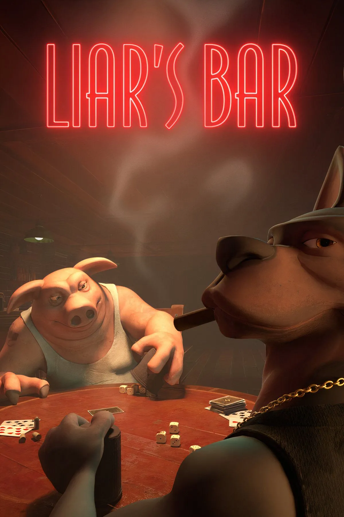 Màn hình giao diện game Liar's Bar với các lá bài và không khí quán bar, thể hiện yếu tố game thẻ bài và chiến thuật lừa dối