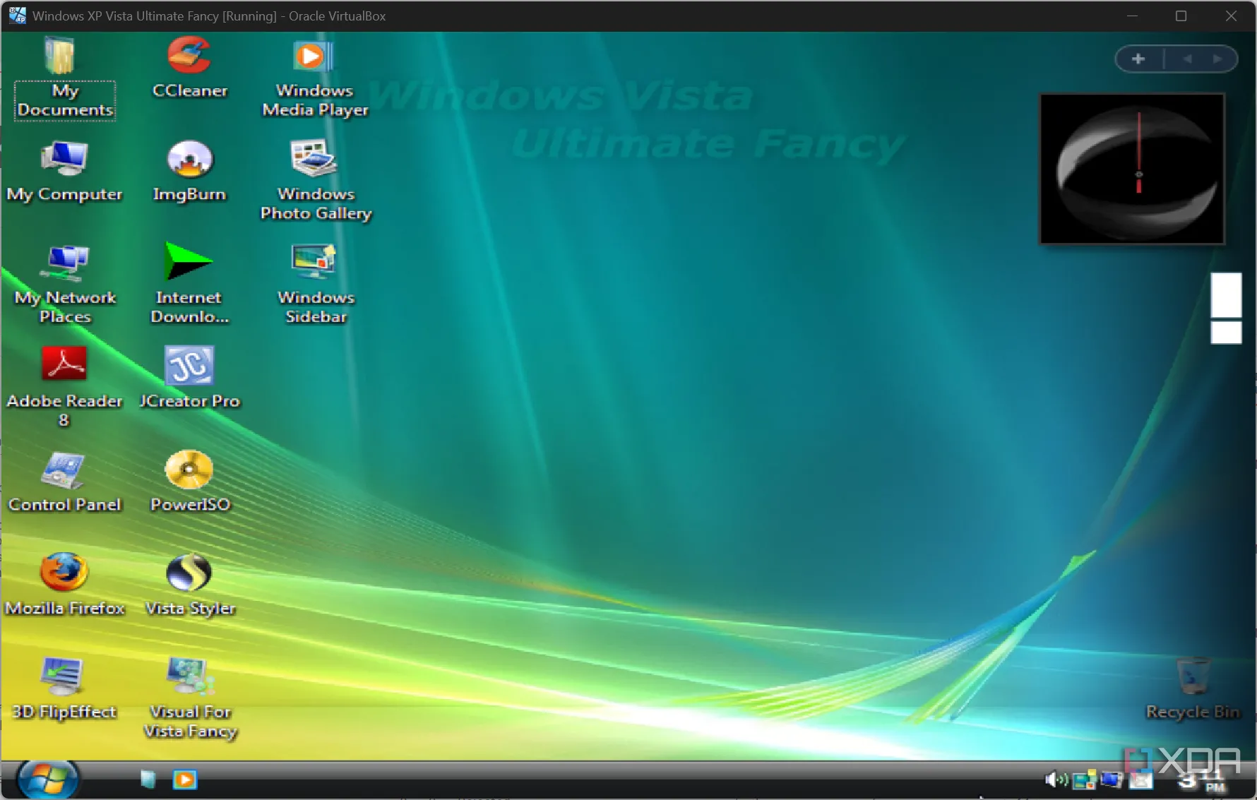Màn hình nền Windows XP Vista Ultimate Fancy với giao diện tùy chỉnh