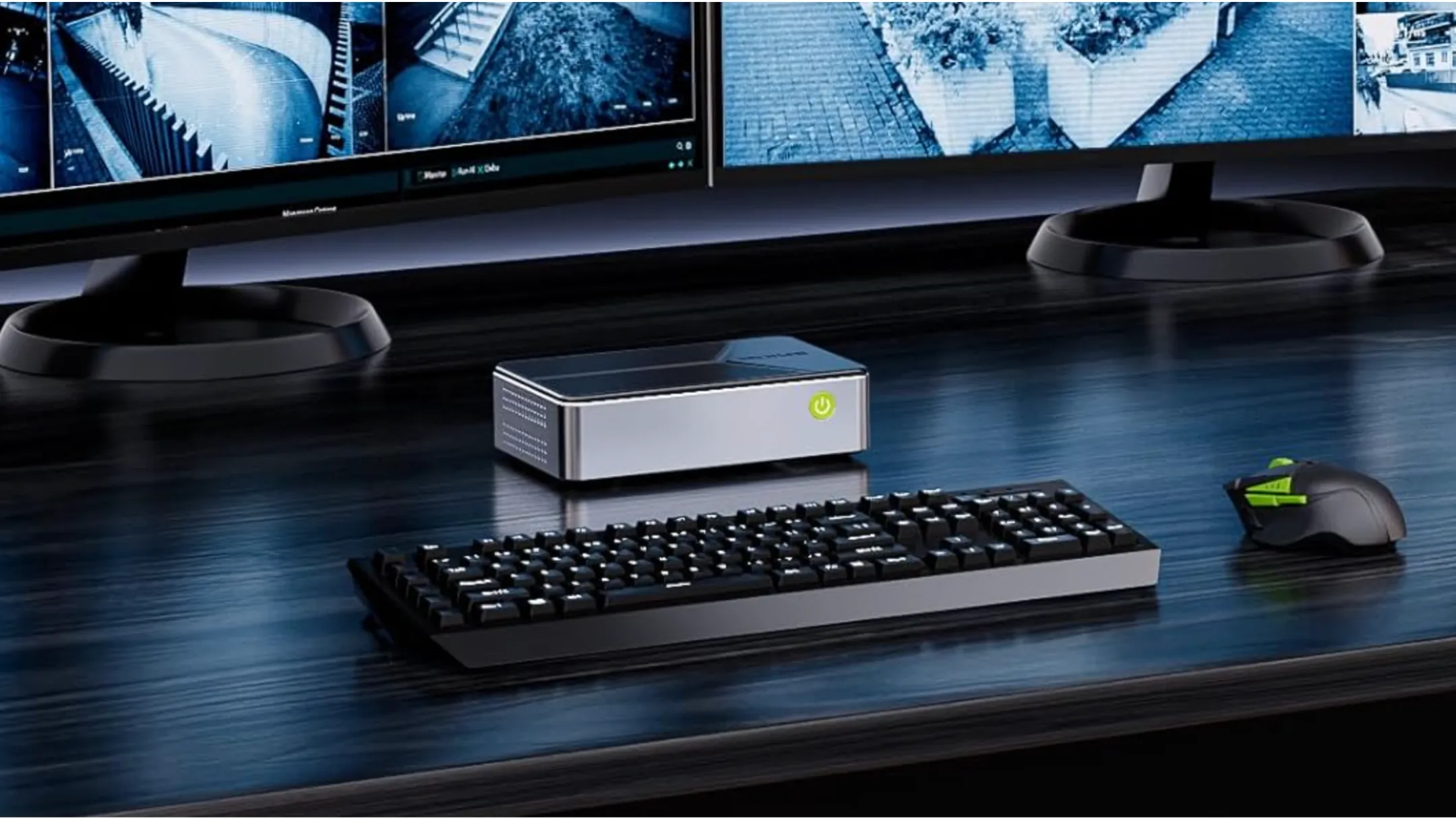 Mặt sau của GMKtec Mini PC với các cổng kết nối đa dạng như USB-C, HDMI, Ethernet, cho thấy khả năng kết nối linh hoạt.