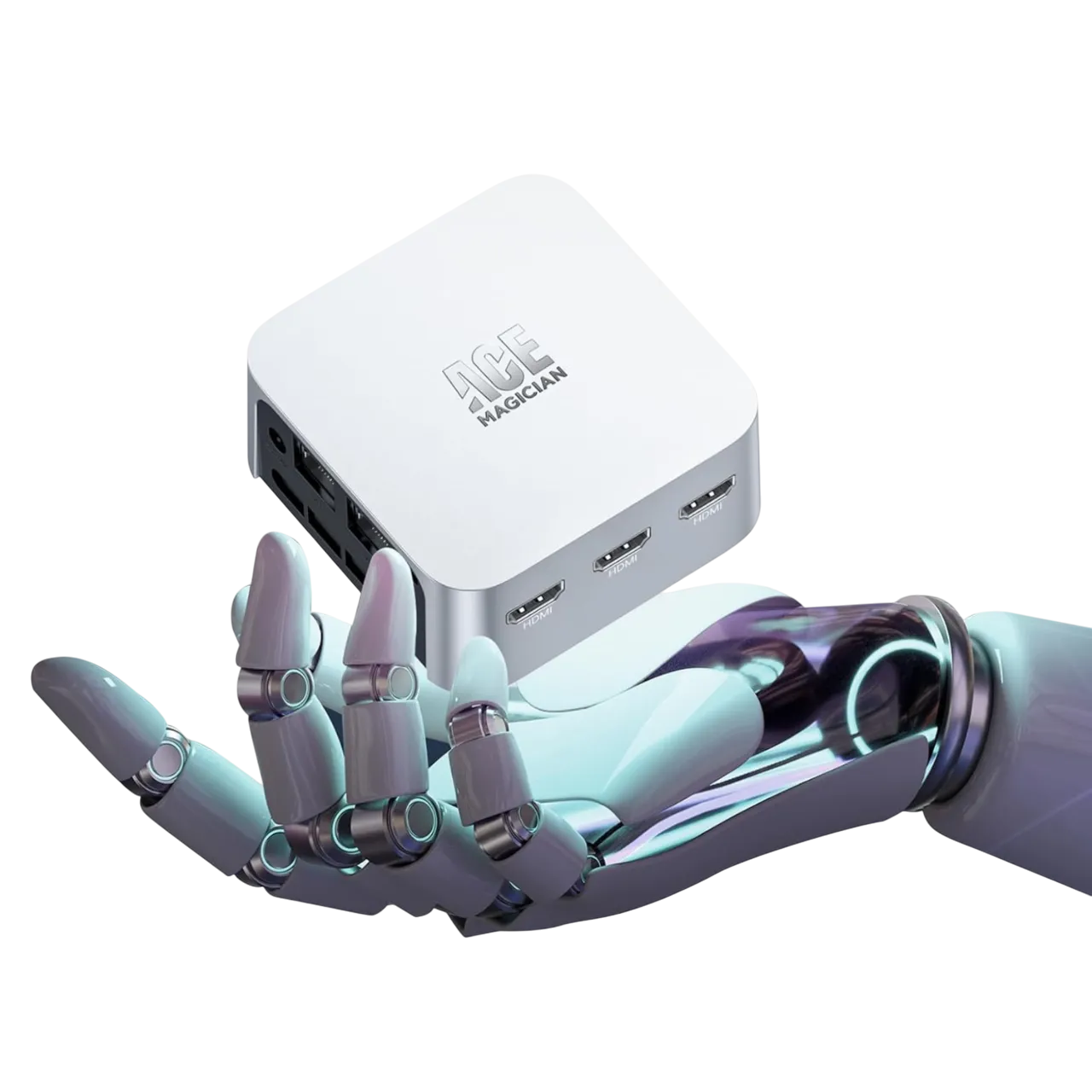 Mini PC ACEMAGICIAN với thiết kế nhỏ gọn và logo nổi bật