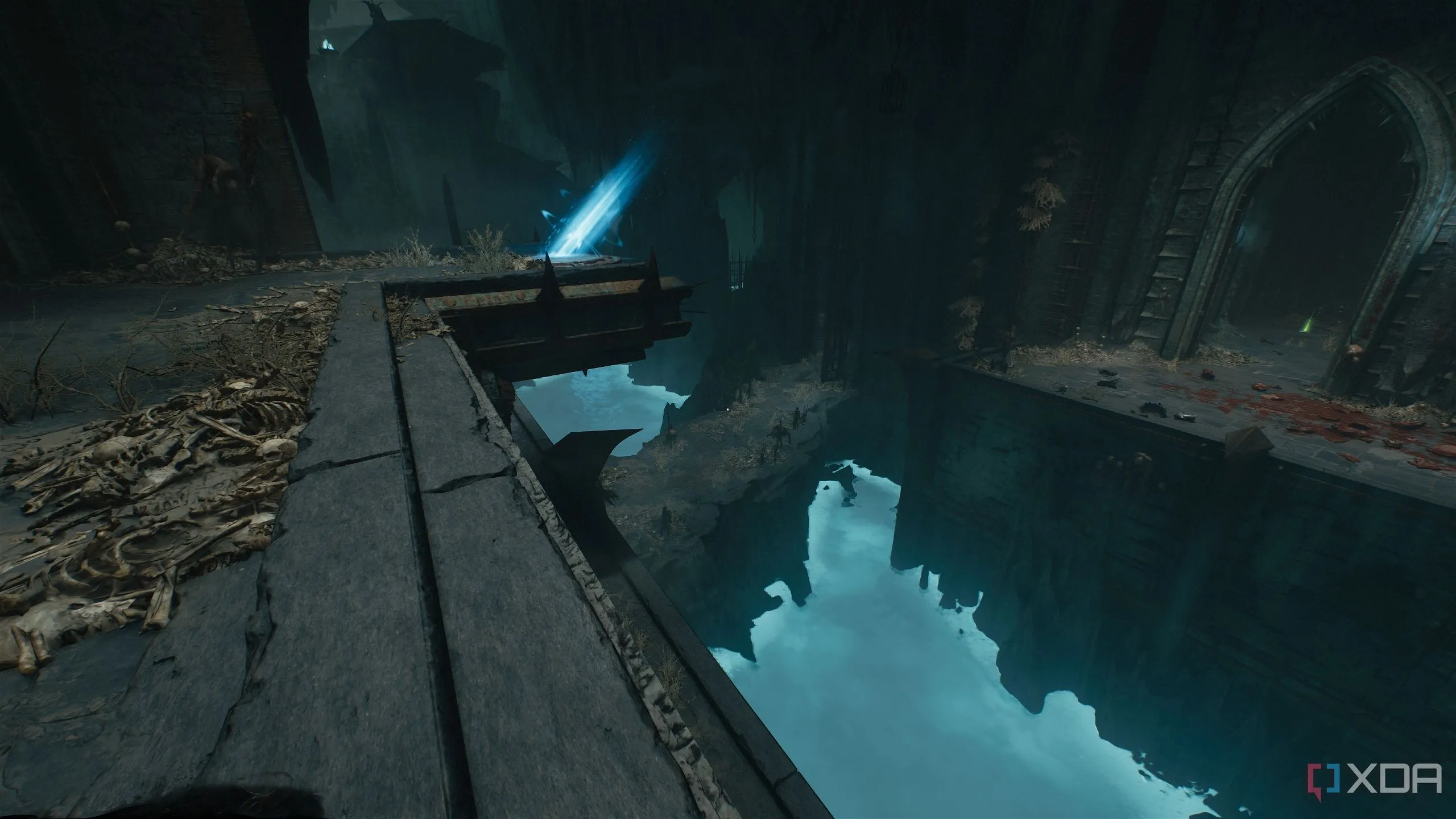Một bệ nhảy (jump pad) trong Chương 19 Doom: The Dark Ages, trước khu vực bí mật 2