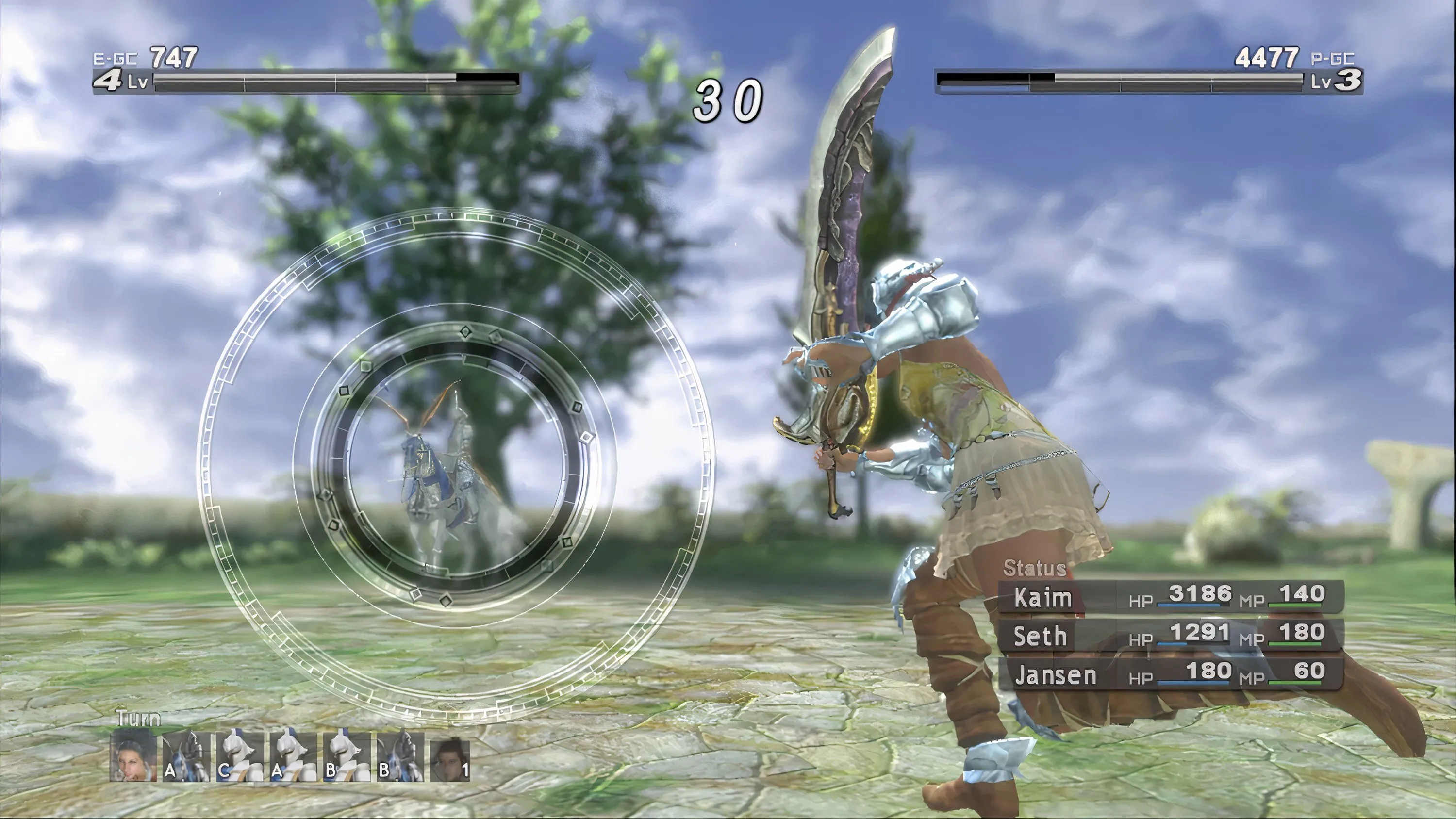 Một cảnh cắt cảnh trong Lost Odyssey với nhân vật chính Kaim