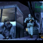Một cảnh trong trò chơi Metal Gear Solid (1998) của Hideo Kojima, thể hiện yếu tố lén lút đặc trưng.