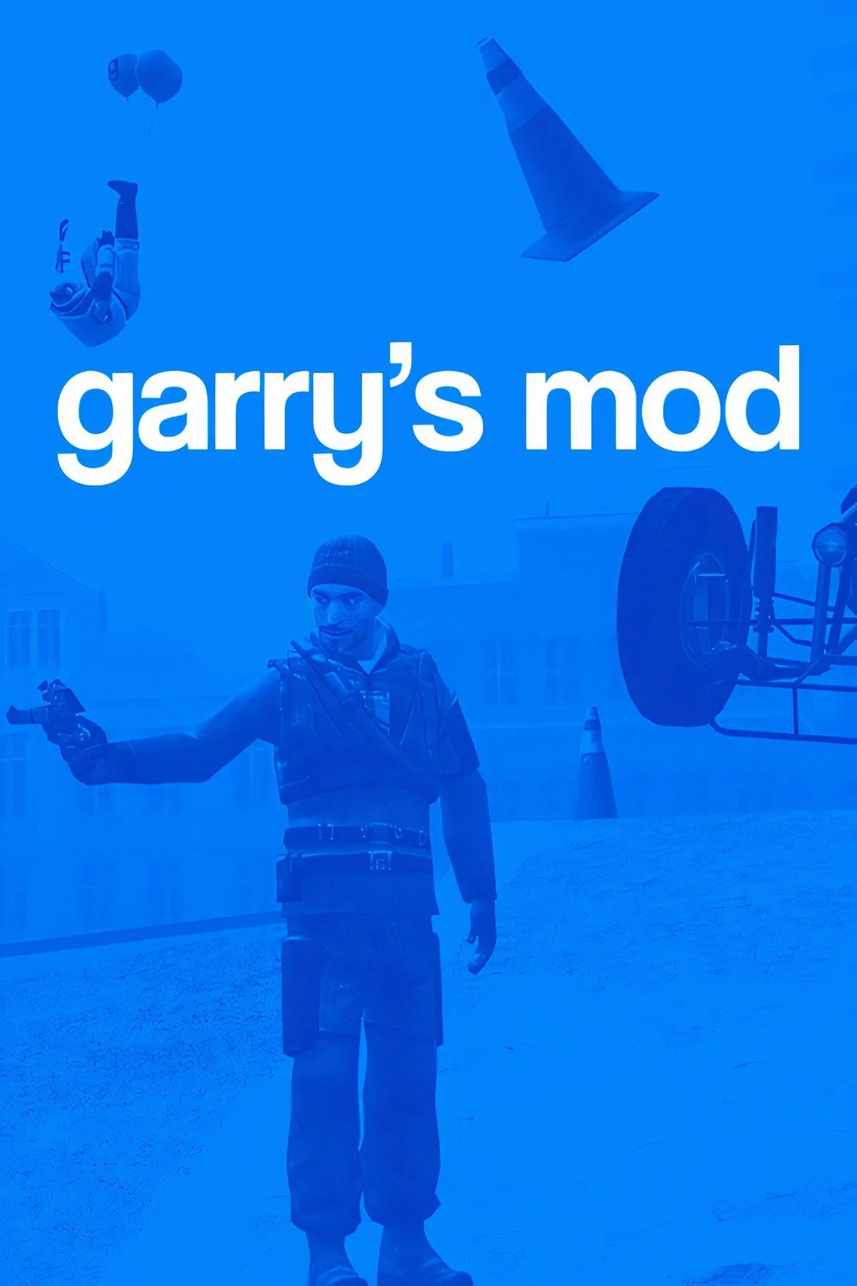 Một khung cảnh hỗn loạn nhưng sáng tạo trong Garry's Mod, nơi người chơi tự do xây dựng và thử nghiệm, thể hiện tính ngẫu nhiên của achievement &quot;Yes, I am the real Garry!&quot;.