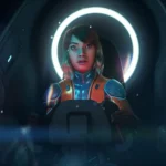 Một nhóm nhân vật thợ lặn trong Subnautica 2 đang cùng nhau khám phá một khu vực dưới nước với ánh sáng lờ mờ và thảm thực vật kỳ lạ.