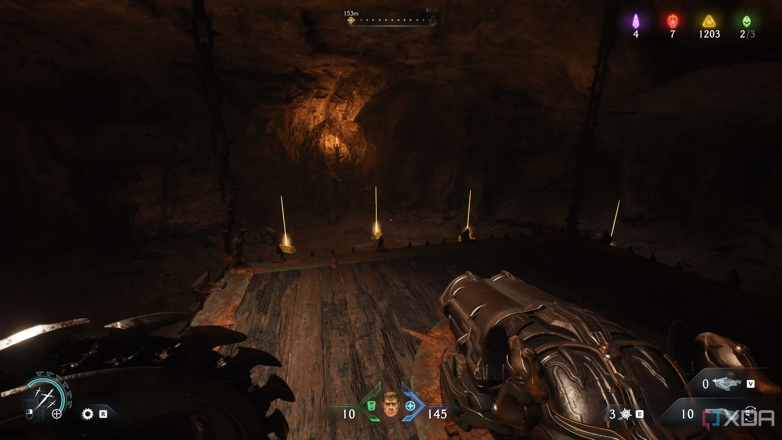 Một vệt vàng rải rác trên đỉnh bẫy gai đầu tiên trong Chương 20 Doom The Dark Ages.