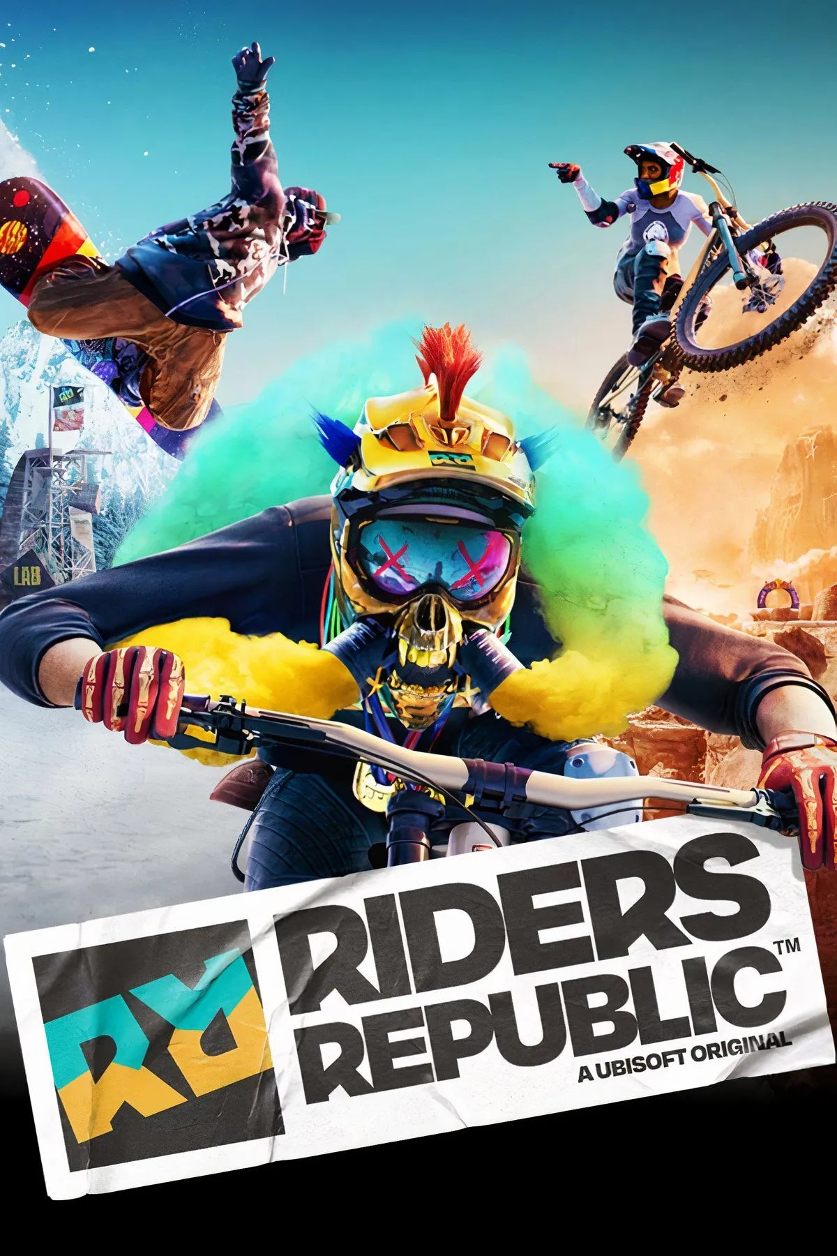 Người chơi thực hiện các pha mạo hiểm trượt tuyết trong tựa game thể thao đa dạng Riders Republic