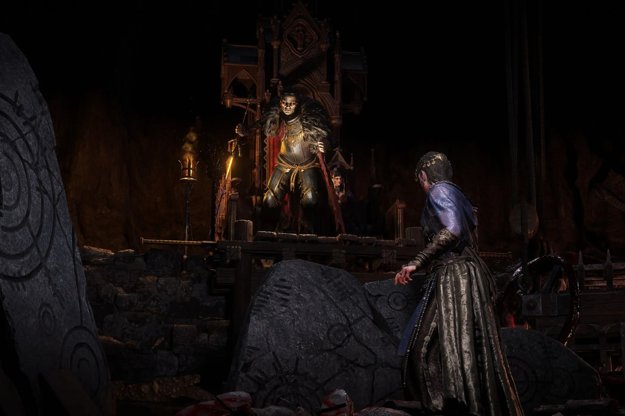 Nhân vật pháp sư trong Path of Exile 2 đối mặt với Baron, minh họa lối chơi và đồ họa của game