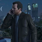 Nhân vật trong Grand Theft Auto V gọi điện ban đêm, minh họa bối cảnh phát triển game AAA.