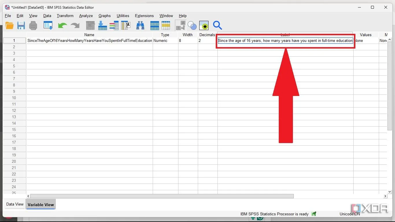 Nhập nhãn (Label) cho biến trong SPSS