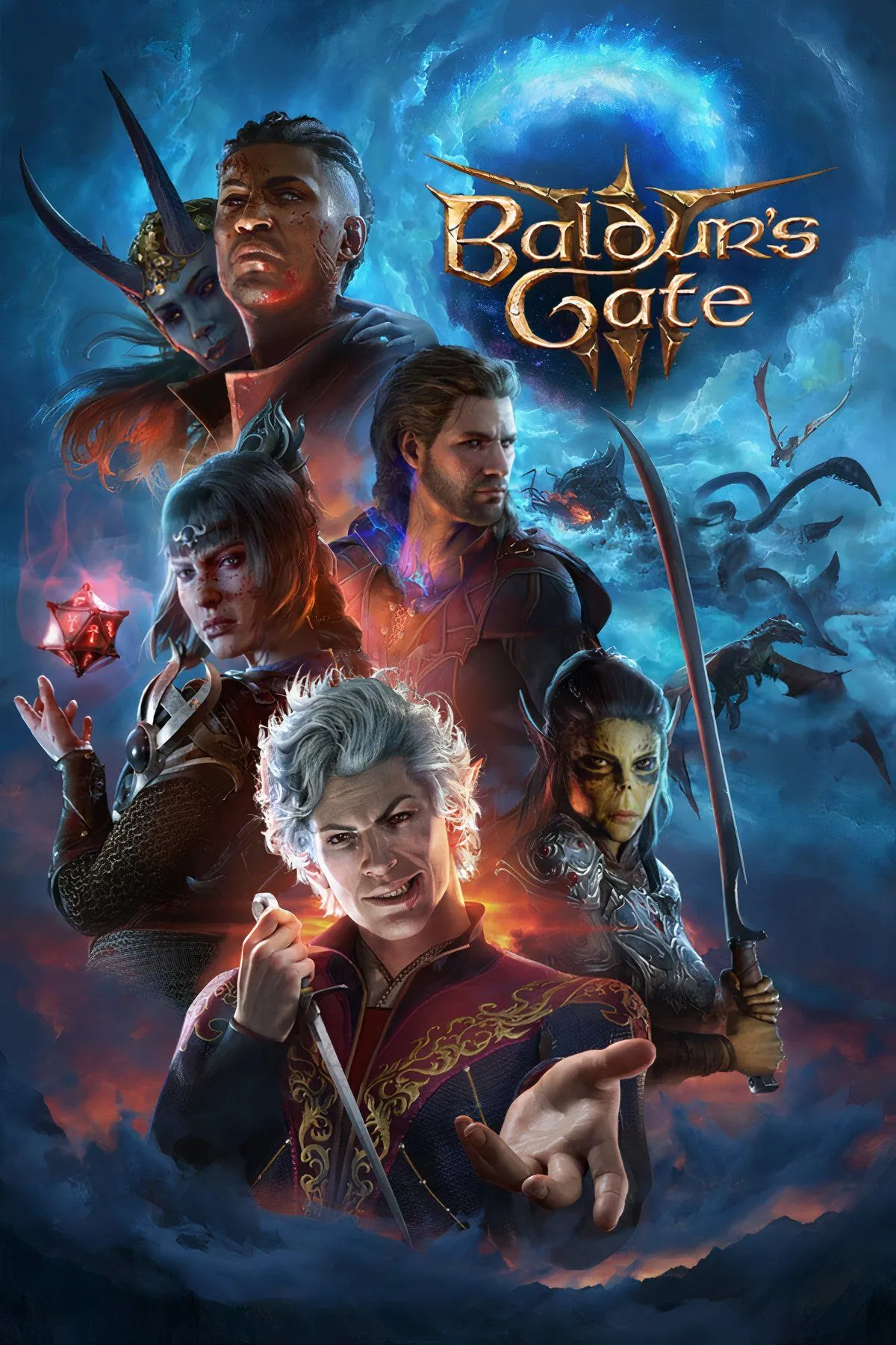 Nhóm nhân vật Baldur's Gate 3 đang chuẩn bị cho một trận chiến trong một môi trường hang động