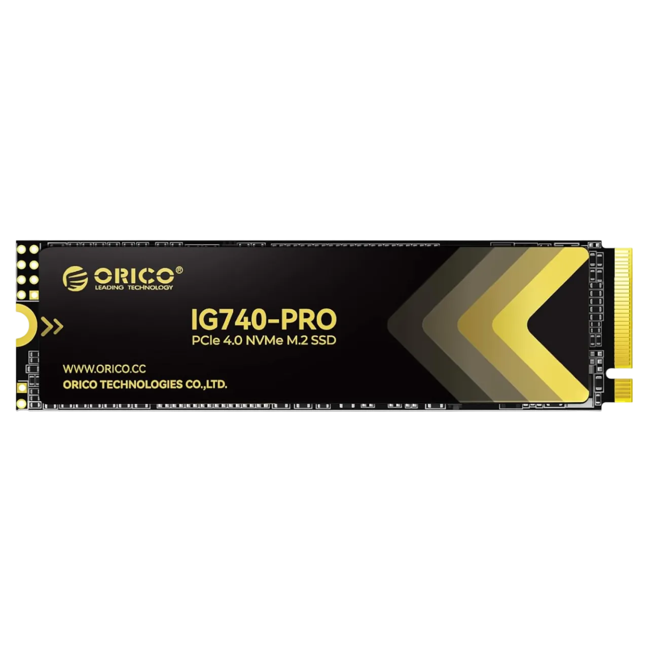 Ổ cứng SSD M.2 ORICO IG740PRO 2TB hiển thị thiết kế và logo sản phẩm.