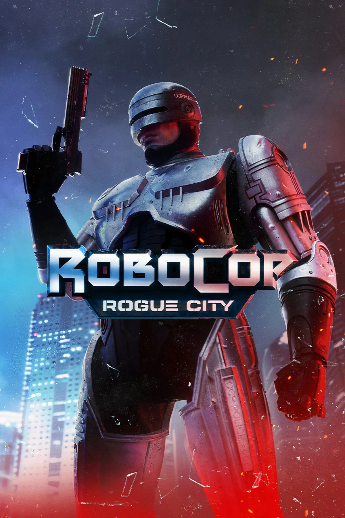 RoboCop Rogue City với nhân vật chính Alex Murphy đang thực hiện nhiệm vụ trong thành phố.