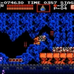 Simon Belmont đối mặt với kẻ thù trong lâu đài Dracula, thể hiện độ khó của game Castlevania NES