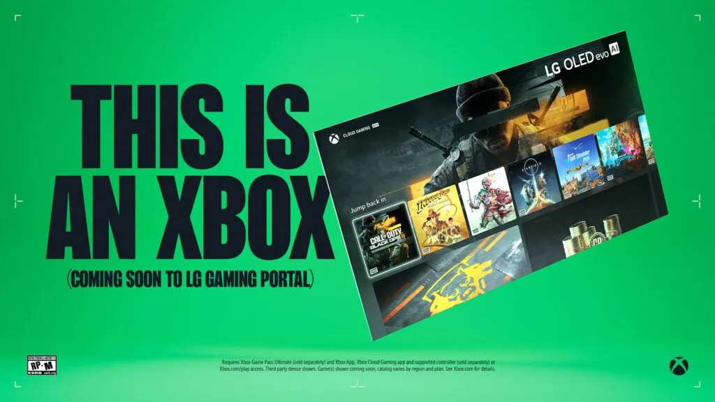 Smart TV LG hiển thị biểu tượng Xbox Cloud Gaming, minh họa khả năng chơi game trên đám mây