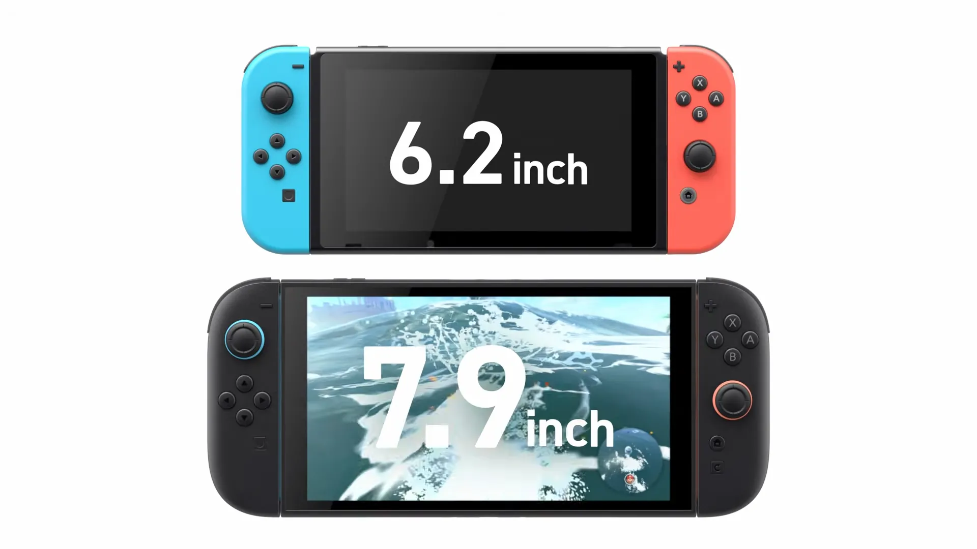 So sánh kích thước màn hình Nintendo Switch 2 và Switch đời đầu