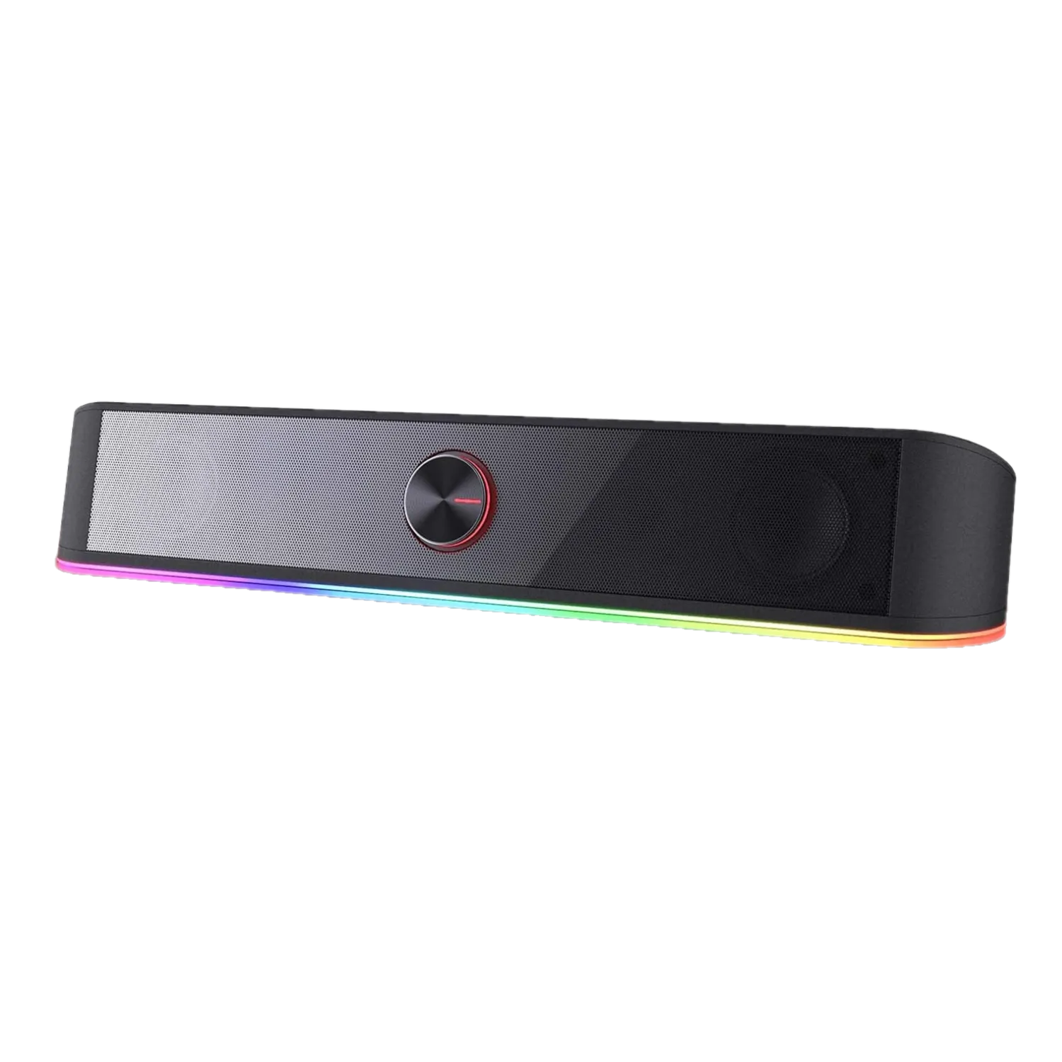 Soundbar Redragon GS560 màu đen với dải đèn RGB, minh họa thiết kế nhỏ gọn